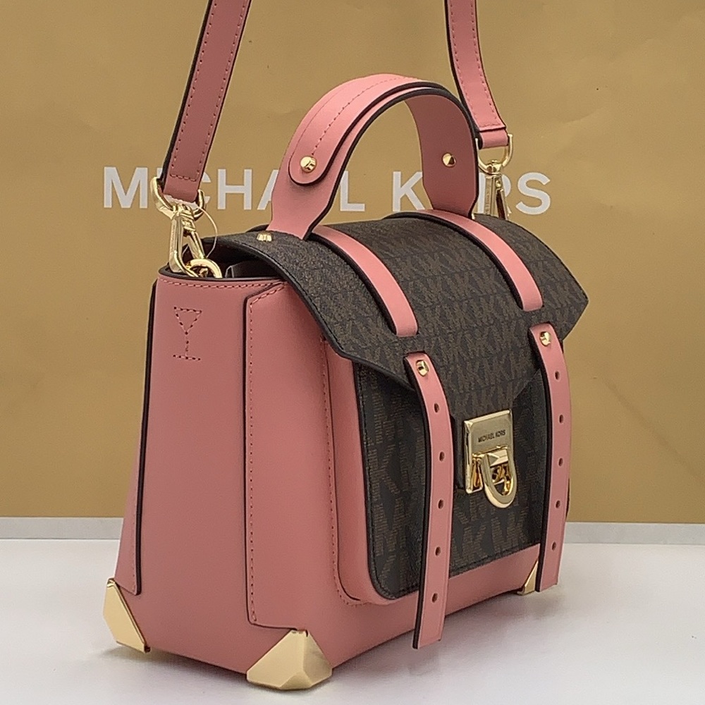 MICHAEL KORS
Manhattan Medium Leather and Logo Satchel
COLOR PRIMROSE
NWT - Picture 1 of 16